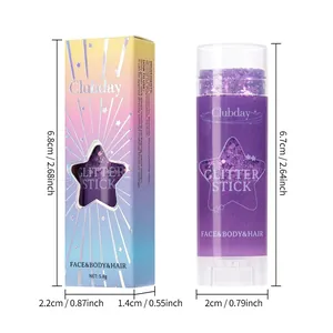 Bâton de paillettes violet pour le corps avec dimensions précises et boîte