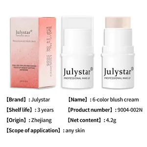 Detailed view of Julystar blush stick with packaging and product specifications.