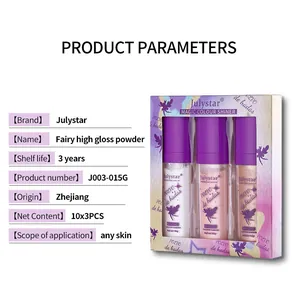 Detailed product specifications for Julystar fairy high gloss powder 3-piece set.