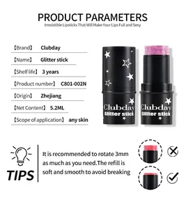 Produktdaten und Anwendungshinweise für den Clubday Glitzerstift mit Spezifikationen