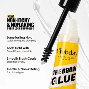 Clear professional brow glue gel with macro gel texture for long-lasting strong hold