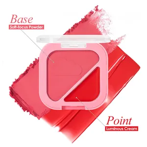 Détail de la palette de fards à joues 2 en 1 avec poudre soft-focus et crème lumineuse
