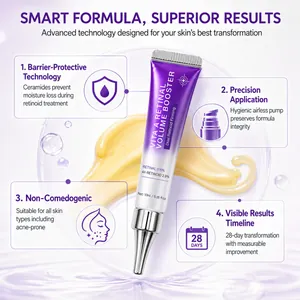 Detailed infographic for 10ml Retinal Volume Booster highlighting firming formula