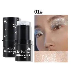 Silberner Glitzerstift für Gesicht und Körper mit intensivem Glanz, Farbton 01#