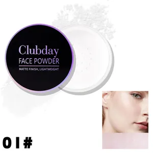 Dettaglio cipria opacizzante Clubday tonalità 01 con effetto sulla modella