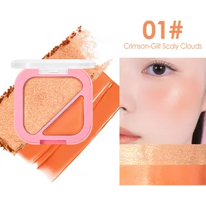 Détail de la palette 2-en-1 fard à joues et enlumineur 01# Crimson-Gilt Scaly Clouds.