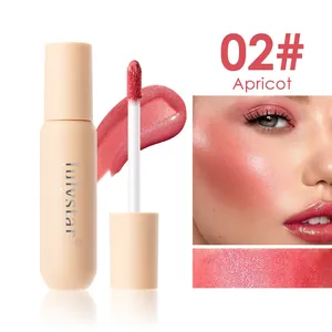 Shimmering liquid blush 02# Apricot for a natural long-lasting face glow