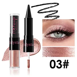 Gros plan du stick duo eye-liner noir et ombre à paupières pailletée nuance 03