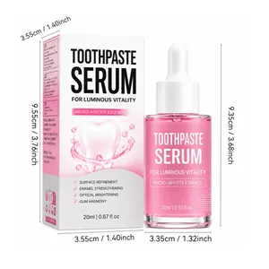 Vista macro dettagliata che mostra le dimensioni del siero per dentifricio rosa da 20 ml