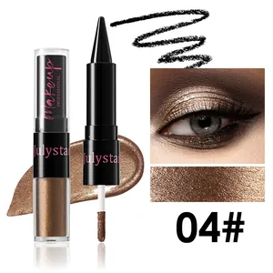 Bâton d'eyeliner noir et d'ombre à paupières liquide scintillante pro, nuance 04.