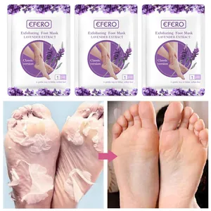 Mascarilla exfoliante EFERO de lavanda para eliminar piel muerta y callos en pies.