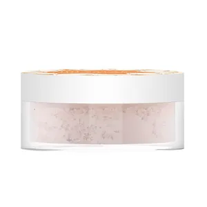 Julystar waterproof matte loose face powder presented in a sleek transparent container