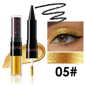 Bâton de maquillage double embout 05# avec eye-liner noir et fard à paupières doré