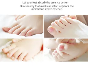 Macro view of smooth, healthy skin on feet after using an exfoliating foot mask.