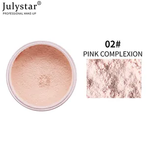 Macro detail of Julystar matte loose setting powder in 02 Pink Complexion shade