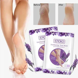 Detalle de la mascarilla exfoliante EFERO de lavanda con resultados antes y después