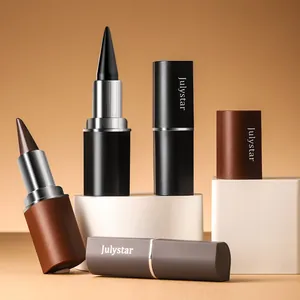 Λεπτομέρεια από αδιάβροχα ματ eyeliner σε μορφή πάστας σε μαύρη και καφέ απόχρωση