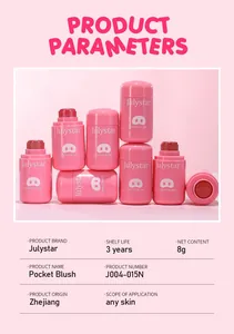 Detailed parameters table for Julystar moisturizing pocket blush lip and cheek stick