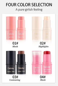 Vierteiliges Creme-Make-up-Stift-Set mit Blush, Highlighter und Contouring-Stiften