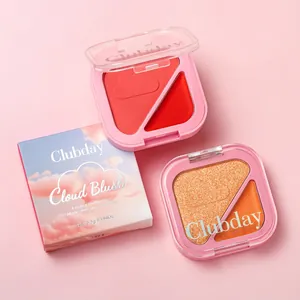 Détail de la palette de fards à joues bicolore Clubday, textures poudre et crème