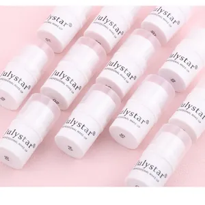 Detailed view of Julystar matte blush sticks in multiple shades on pink background.