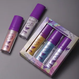 Julystar fairy highlighting powder set featuring five vibrant shades for face and body glow