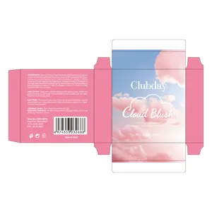 Détail du packaging du fard à joues Clubday Cloud Blush avec ingrédients et utilisation