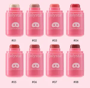 Collection of 8 moisturizing lip and cheek blush cream sticks in various shades