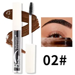Julystar waterproof eyebrow gel shade 02# brown with applicator brush and brow effect