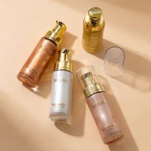 Vista dettagliata di 4 tonalità di olio luccicante Julystar 30ml per il corpo.