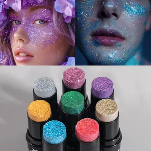 Mehrzweck-Glitzer-Lidschattenstift für Gesichts- und Körper-Make-up in verschiedenen Farben