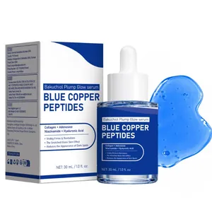 Sérum visage aux peptides de cuivre bleu avec bakuchiol et collagène pour peau de verre