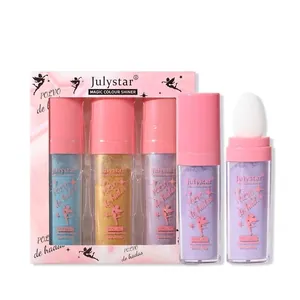 Coffret de poudre illuminatrice Julystar avec applicateur éponge pour un éclat corporel