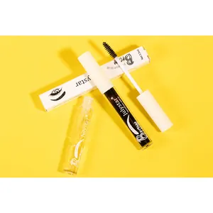 Detailed view of Julystar waterproof brow glue set featuring applicator brush and box