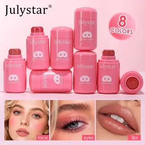 Julystar moisturizing cream blush stick for face eyes and lips available in 8 colors
