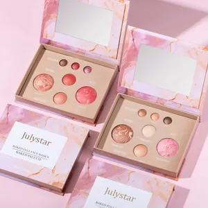 Vue détaillée de la palette de maquillage Julystar ouverte avec motif marbré élégant