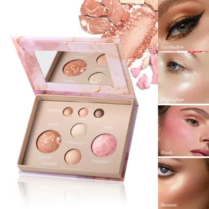 Palette de maquillage professionnelle motif marbre avec fard à paupières et blush