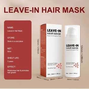 Detail view of 50ml leave-in hair mask with dimensions and product specifications