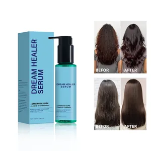 Vista detallada del frasco Dream Healer Serum 100ml con comparación de eficacia capilar