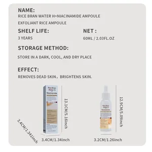 Detailed dimensions and product info of Rice Bran Water Niacinamide Ampoule 60ml