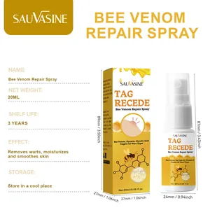 Vista detallada del spray reparador de veneno de abeja 20ml con dimensiones y uso