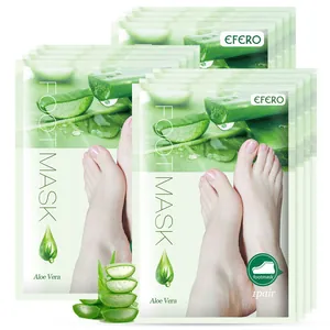 Exfoliating Foot Peel Mask Aloe Vera Rose Lavender Feet Mask For Dead Skin Calluses Moisturizing Peeling Foot Care Mask