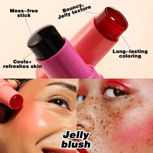 Vibrant jelly blush stick set for a natural look, long-lasting moisturizing cheek tint