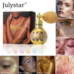 Ultra-fine Glitter Highlighter Powder Spray Vintage Airbag Pump Shimmer Πρόσωπο Σώμα Μαλλιά Εργαλείο μακιγιάζ Καλλυντικά Γυναίκες Γάμος
