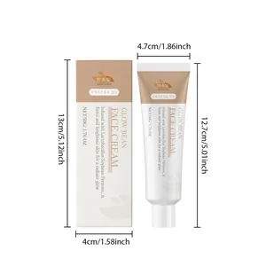 Dimensions complètes de la crème visage HANCHOBIT Glow Bean et de sa boîte d'emballage.