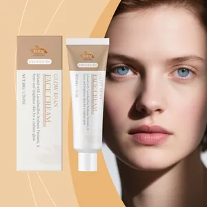 Vue détaillée du tube et de la boîte de crème pour le visage HANCHOBIT Glow Bean