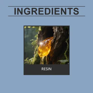 Detalle macro del ingrediente de resina natural para set de modificación dental