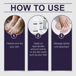 Detailed step-by-step usage guide for OceAura hard skin remover foot moisturizing cream