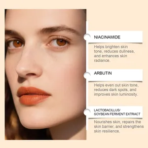 Détails des ingrédients de la crème au soja avec niacinamide et arbutine pour l'éclat