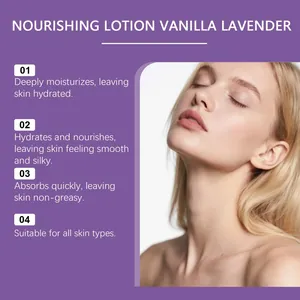 Détails de la lotion pour le corps lavande vanille pour une peau hydratée et lisse
